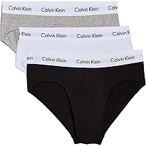 Calvin Klein Uomo Slip Hipster Confezione da 3 Intimo, Multicolore (Black, White, Grey Heather), M