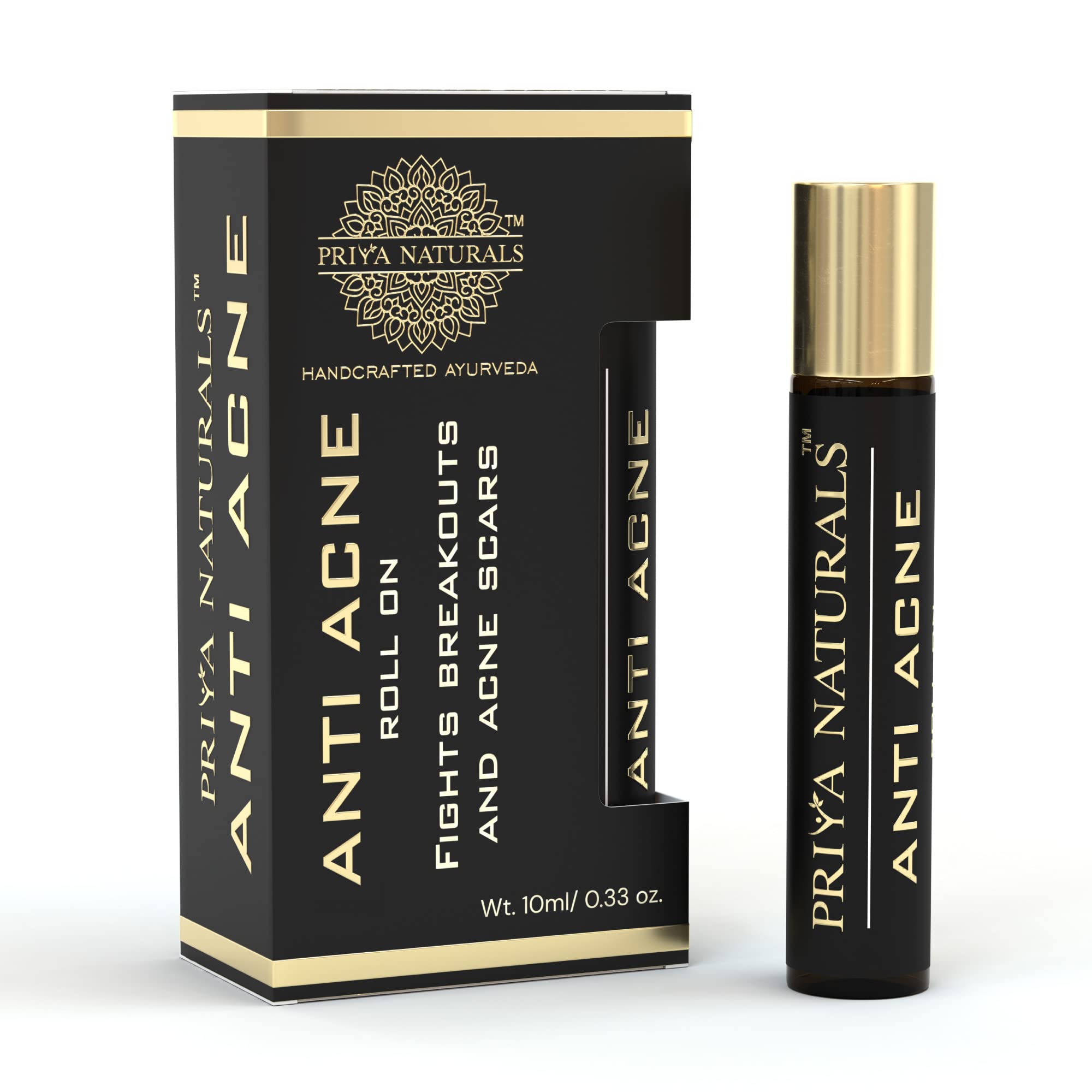 Priya Naturals Ayurveda Handcrafted Anti Acne Roll On , Reduce Pimples, Acne & Acne Scars - 10ml