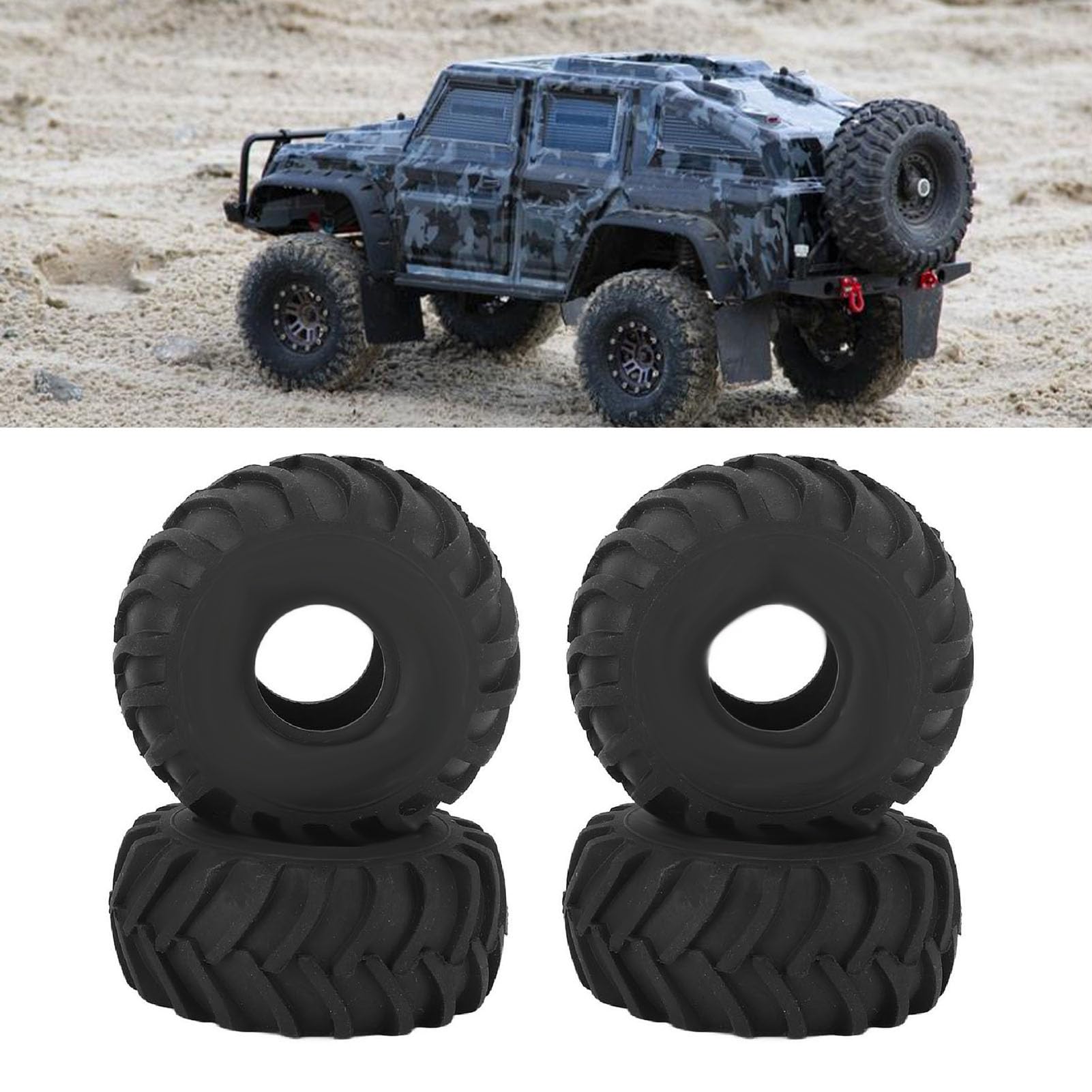Gumowe Opony RC, 4 Szt. 1,0 Cala Antypoślizgowa Opona Gąsienicowa do AXIAL SCX24 1/24 Gąsienica, Czarna