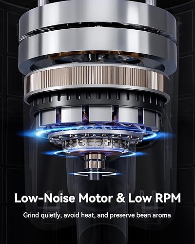 Miniatura 4 de MOKKOM Molinillo de café profesional de rebabas planas de 64mm con 100 ajustes de molienda, cuerpo de acero inoxidable totalmente metálico