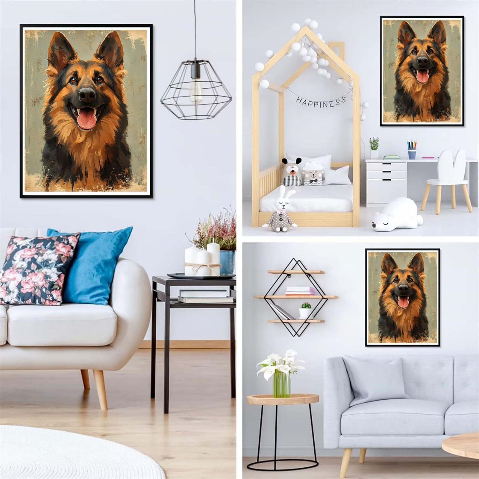 Malarstwo diamentowe, motyw psa, zwierzęta, dla dorosłych, 5D, stras, haft krzyżykowy, zestaw do samodzielnego wykonania, rękodzieło artystyczne, dekoracja domu, na ścianę, Boże Narodzenie, 80 x 100