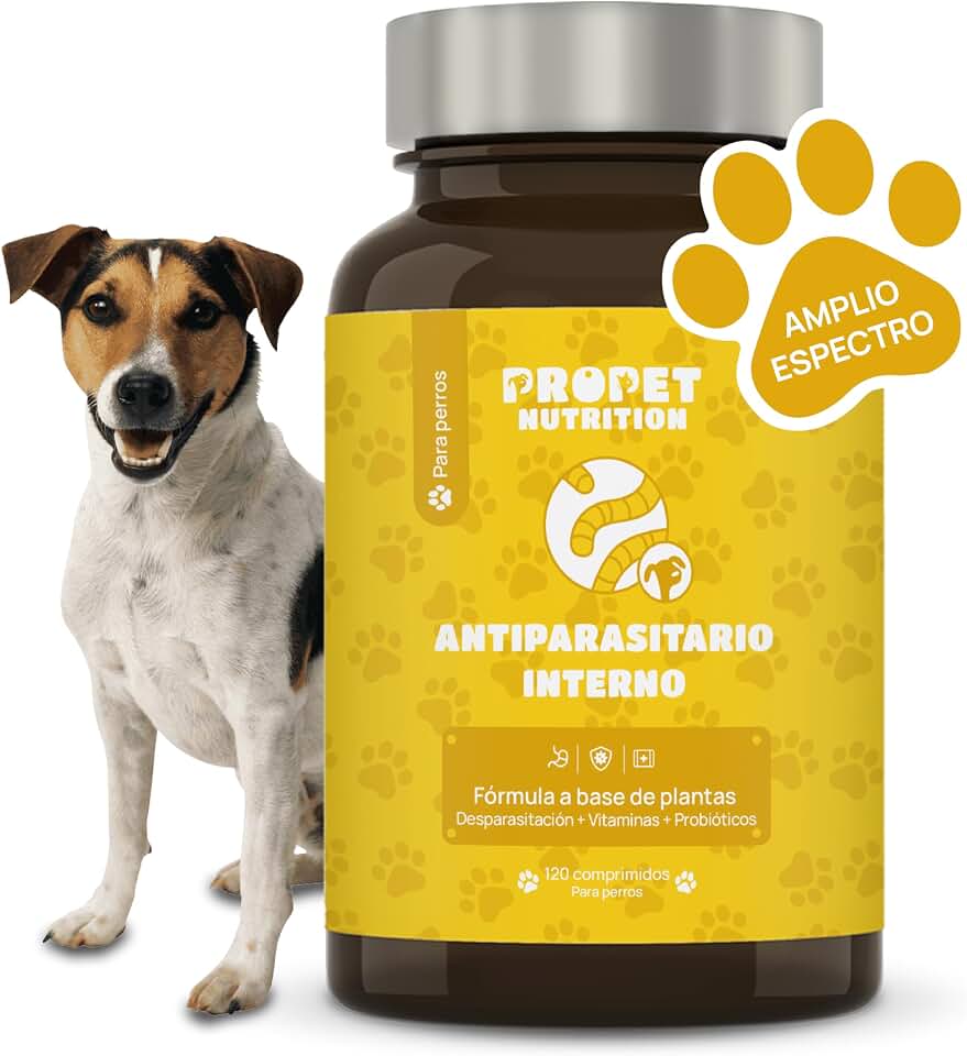 Desparasitante perros 12 plantas, 120 dosis, elimina y previene, natural