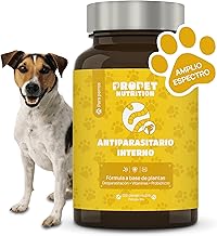 Dog Dewormer. 12 Plants of Fast Absorption and Effectiveness. 120 Doses. Eliminates and Prevents. 100% Natural. Includes Probiotics and Vitamins. Tablets Deworming Internal Dogs. Broad Spectrum