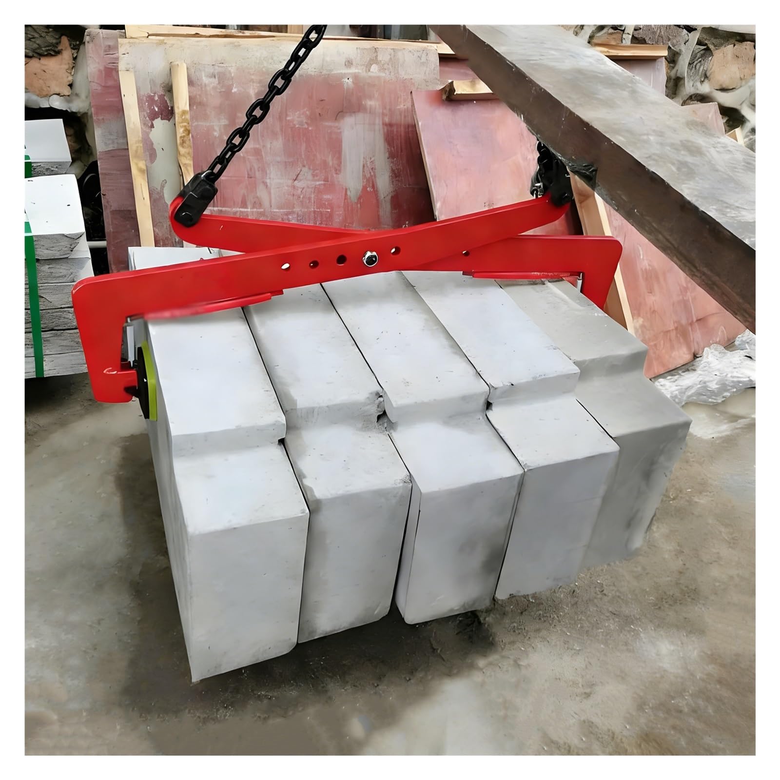 Herramienta de elevación de bloques de hormigón resistente, abrazadera ajustable con almohadillas antideslizantes para trabajos de piedra y bordes de construcción