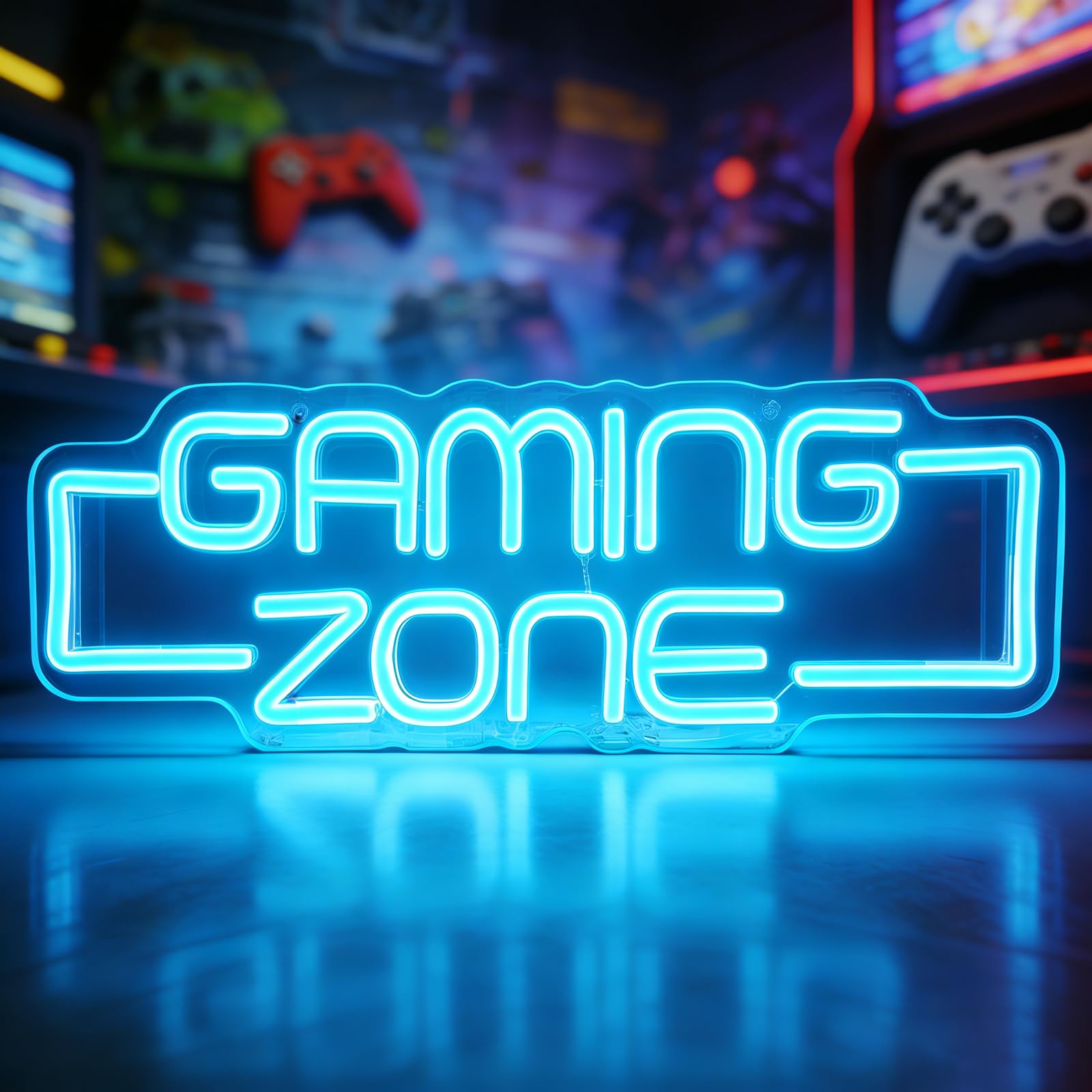 GAOUTO GamingZone Neon Sign, 42.5 x 14 cm Neon Light Sign, Game Neon Advertisement Gaming Zone Gamin g Neo n Schil d, Gamin g Neo n Light Sign D for Teen Boys Room Decor, for Gamer Gifts