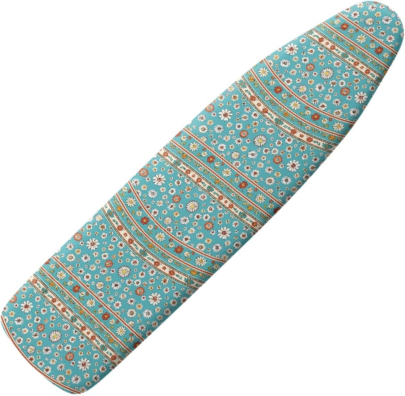 Flowers Ironing Board Cover,16"x55" Standard Ironing Board Cover with Elastic Edge and Hook and Loop Fasteners, Scorch & Stain Resistant, Polyester Home Ironing Board Covers, Bright Floral