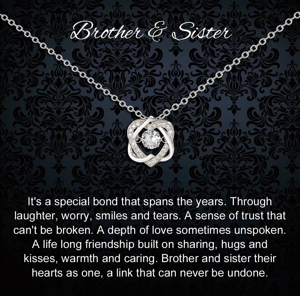 Brother and Sister Gifts, Sterling Silver 2 Infinity Heart Necklace, Sister Birthday Gifts from Brother, Christmas Jewelry for Little Big Sisters