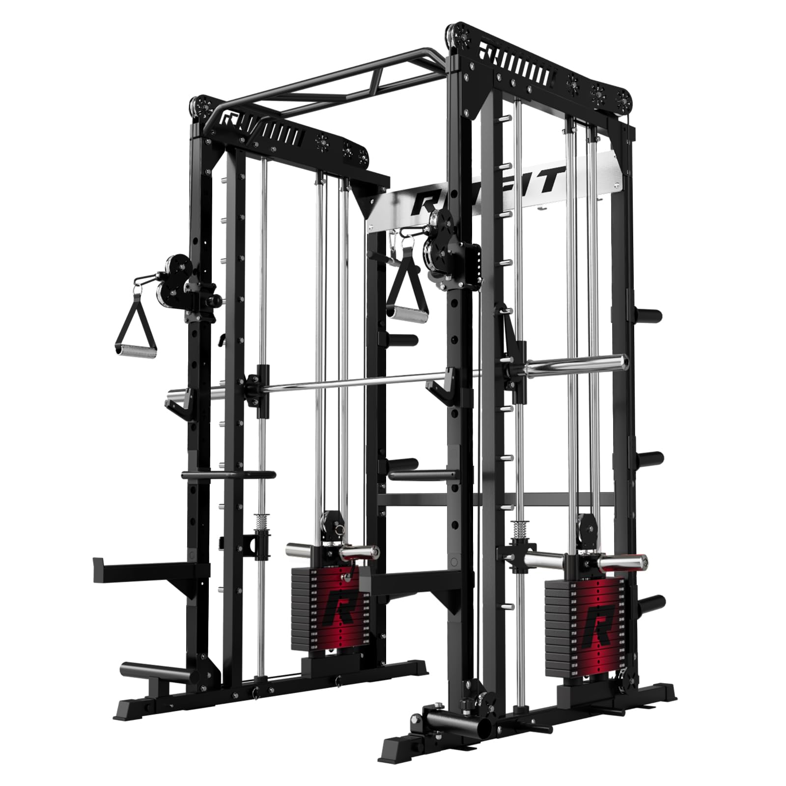 RitFit WSM1 Weight Stack Set 286lbs for M1 Smith Machine, Weight Stack for Home Gym Cable Machine, Compatible with M1 & M1 Pro Power Cage (Smith Machine with Weight Stack Black)
