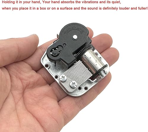 Vista 3 de Pursuestar Caja de música mecánica YunSheng Mecanismo Musical YunSheng DIY Mecanismo Mecanismo de Plata (Opción de 28 Canciones) - Edelweiss