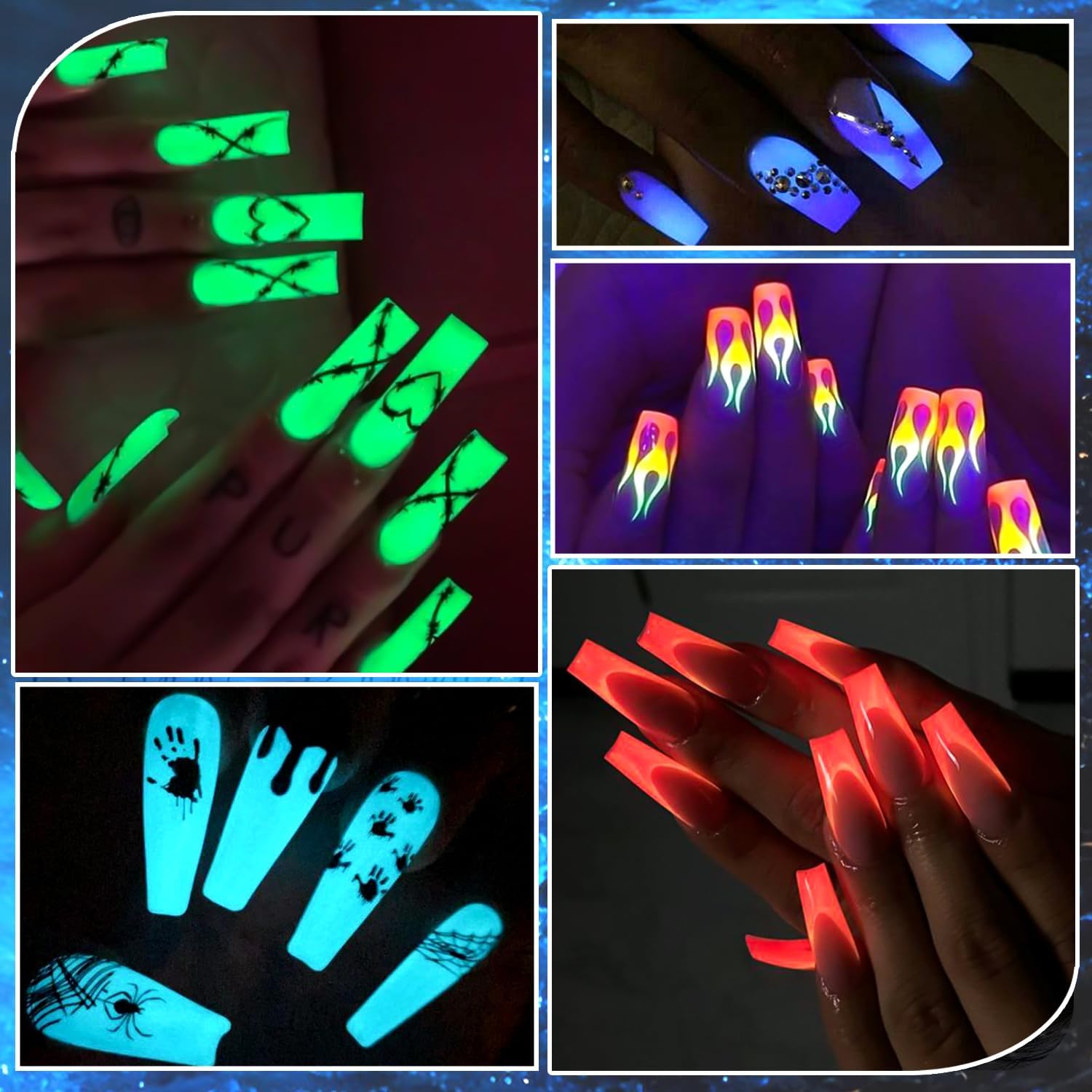 Glow in The Dark Powder, 12 Colors Luminous Nail Pigment Powder