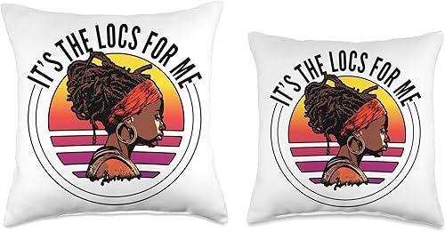 Miniatura 3 de Locs Afro Dreadlocks Love Natural Beauty Hair It's the Locs for Me Afro Hair Black American African Girl Throw Pillow, 18x18, Multicolor