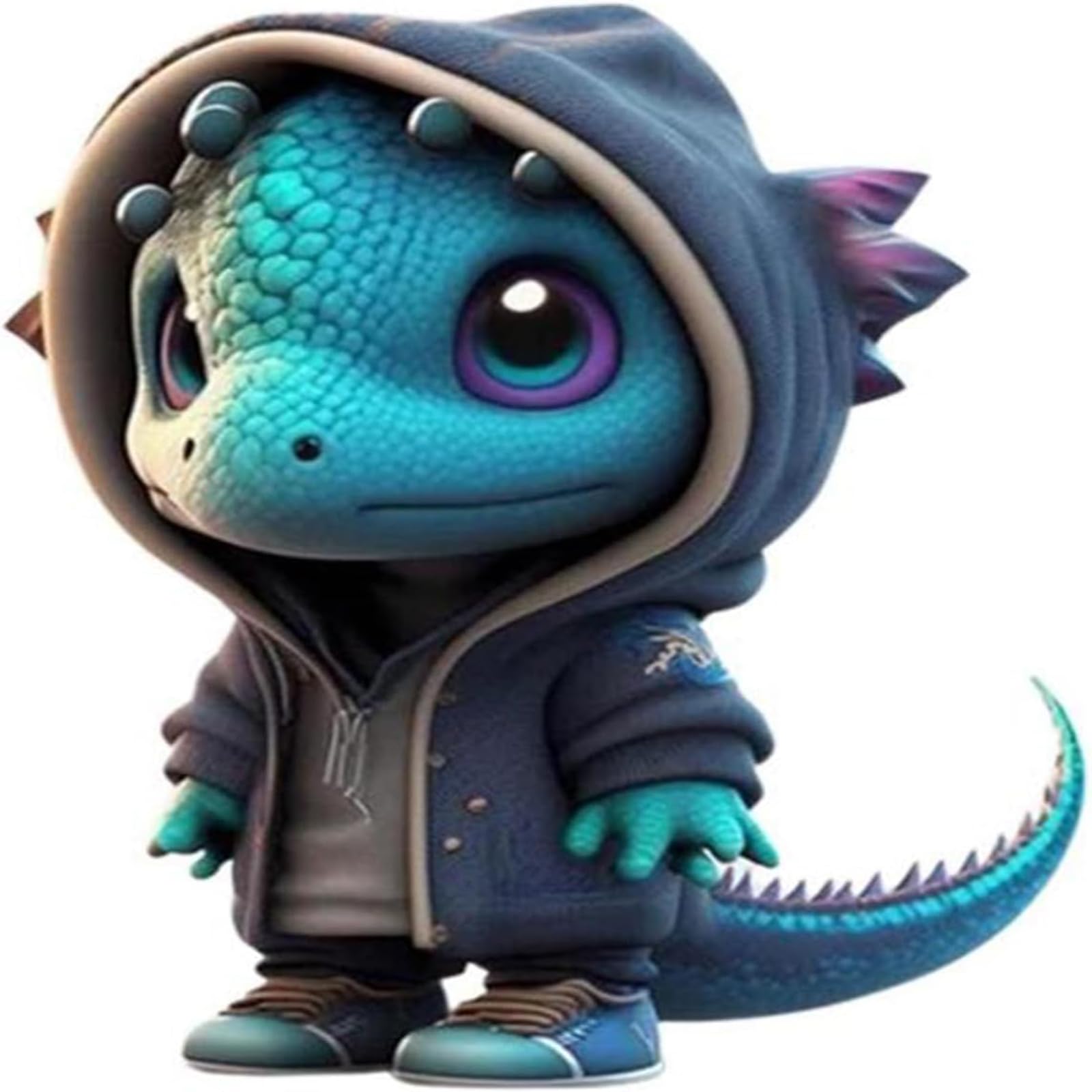 Ysaca Cool Dragon Figurines, Cute Cartoon Dragon Statues Unique Handcrafted Resin Dragons Statue Ornaments for Home Desk Office Garden (A)