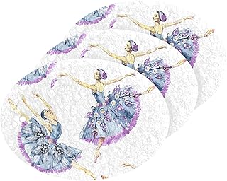 susiyo Watercolor Ballet Dancers White Scrub Sponges Multi-Use Scrubbing Sponge for Cleaning Kitchen Washing Dishes & Bathroom (Set of 3)