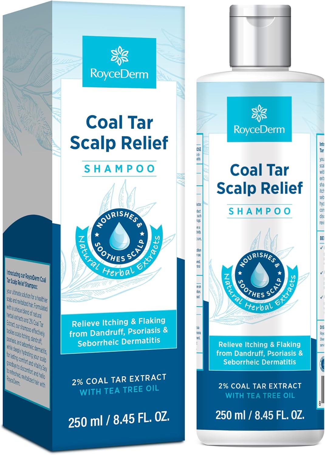 Roycederm Scalp Relief & Hydration Bundle: Medicated Psoriasis Shampoo + Scalp Moisture Conditioner