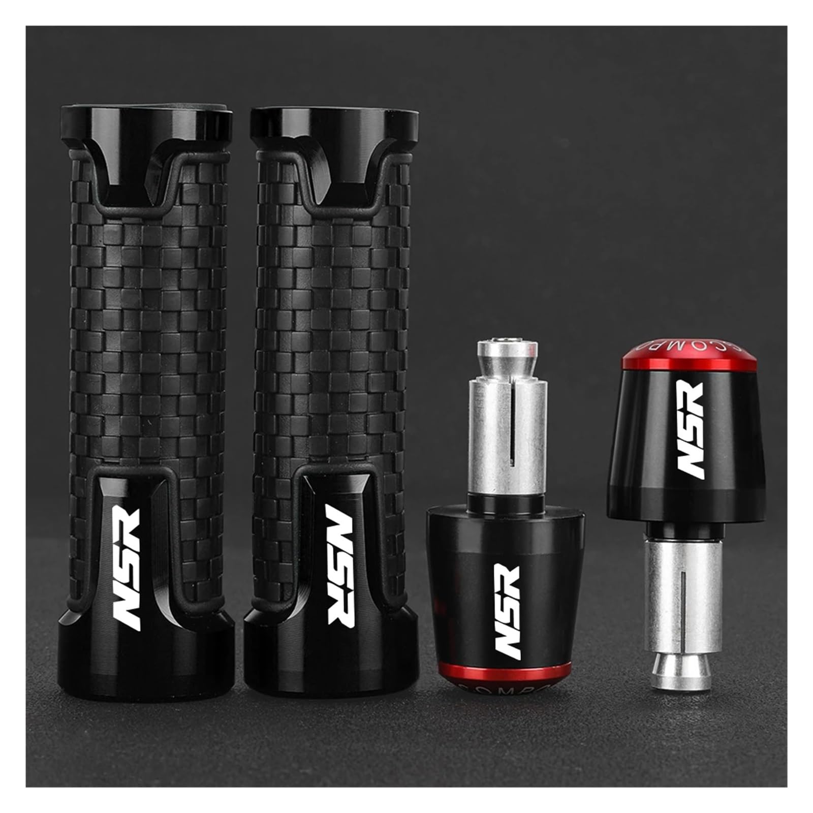 Coprimanubrio Moto per Hon@&da NSR125 NSR250 NSR 125 250 1988-2018 2019 2020 2022 2023 2021 Moto Manopole Manubrio 22MM Tappi Terminali Manubrio(A Red Black Set)
