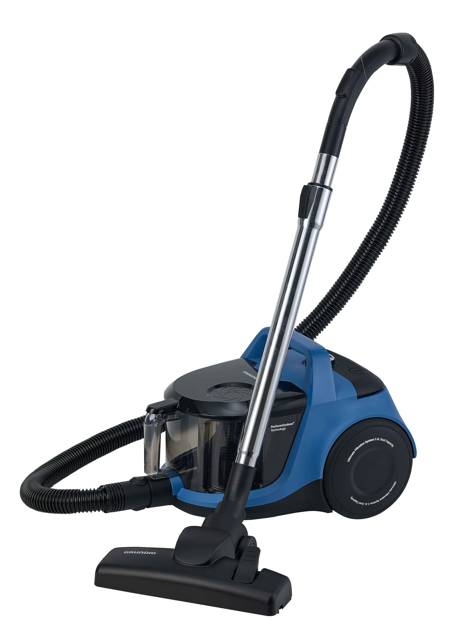 Grundig VCC 6570 Aspirador de Suelo Azul/Negro, 890 W, 3,4 litros