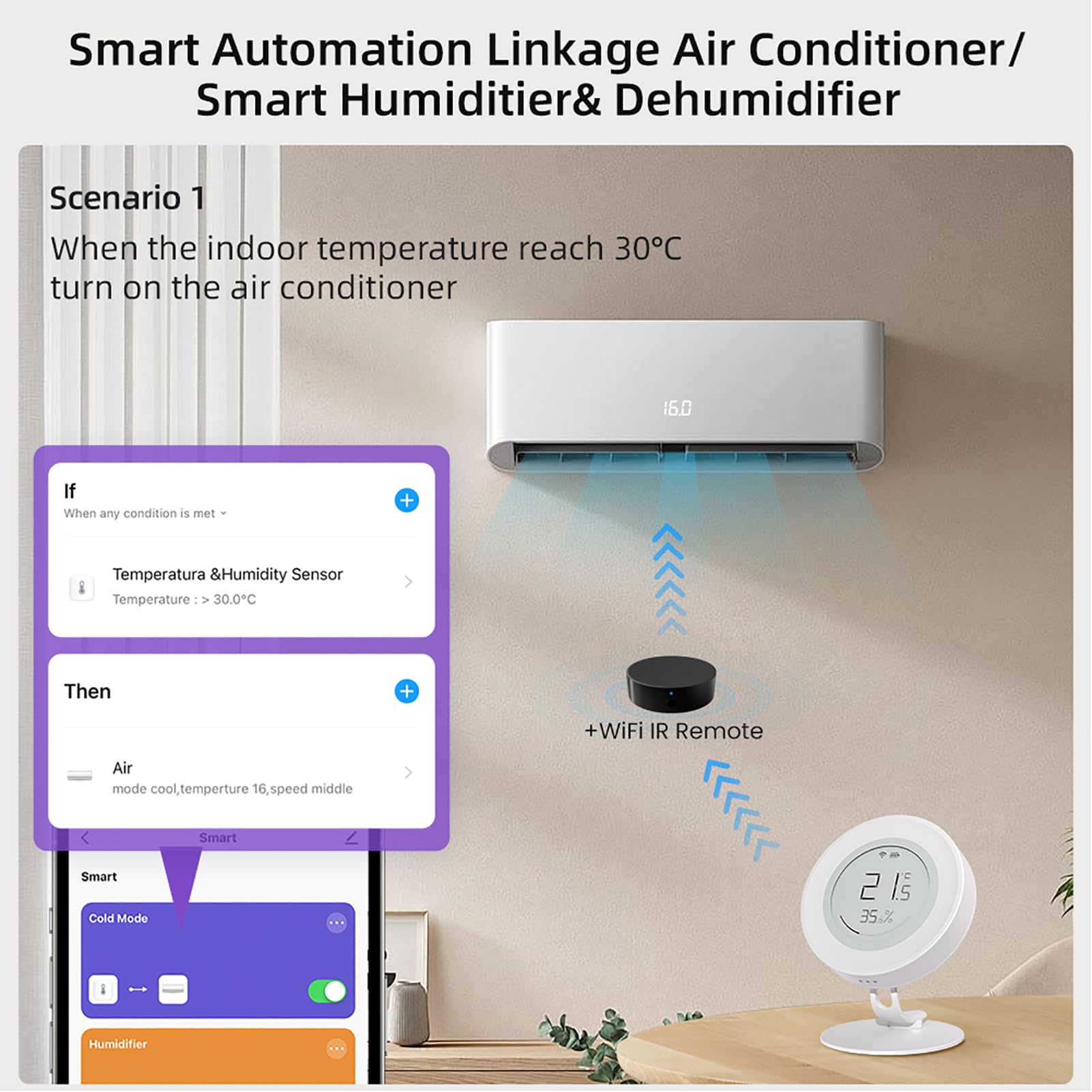 HUIOP Detector portátil de temperatura y humedad Hogar Oficina Habitación del bebé Higrotermógrafo Pantalla digital Medidor de temperatura y humedad Pantalla de tinta electrónica Probador de