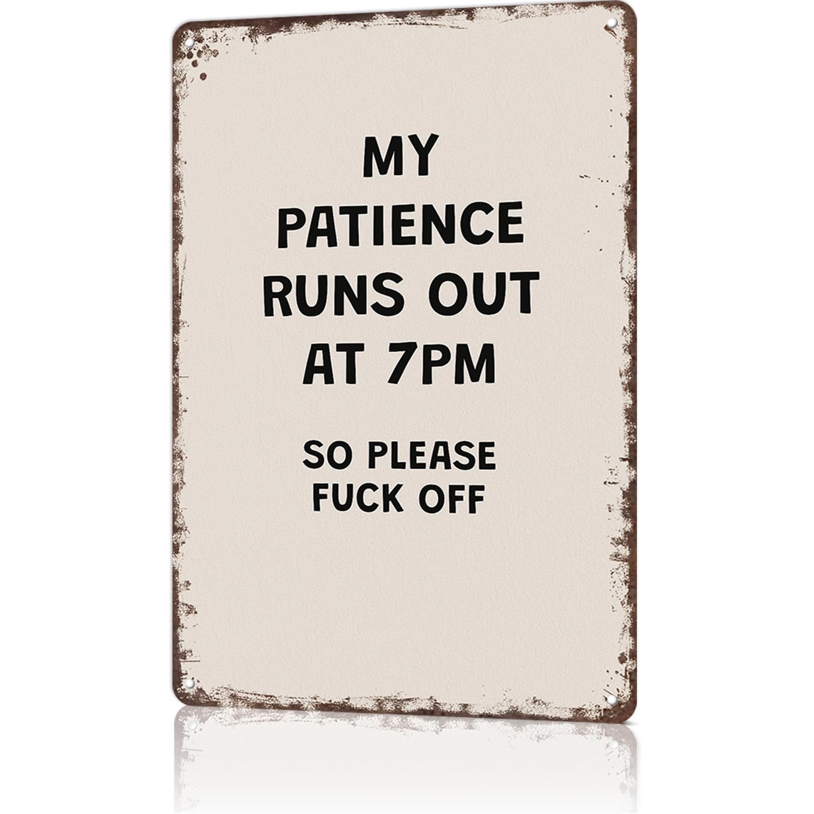 KWQDOZF Funny Metal Signs Poster 8x12inch My Patience RunsAluminum Sign Wall Art For Home Room Bedroom Office Decor
