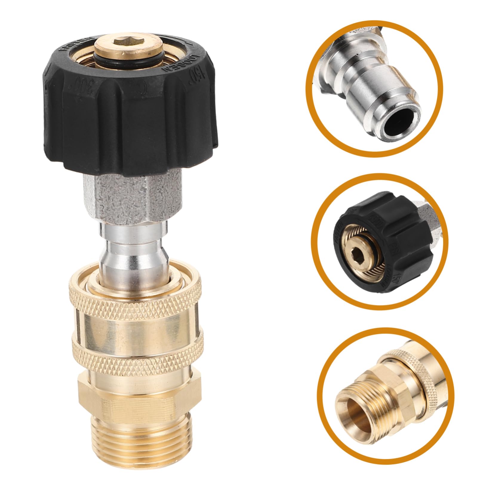 Toddmomy 4juegos Adaptador De Alta Presión De Latón para Manguera De Jardín Conector Rápido para Limpieza De Automóviles y Riego De Jardín
