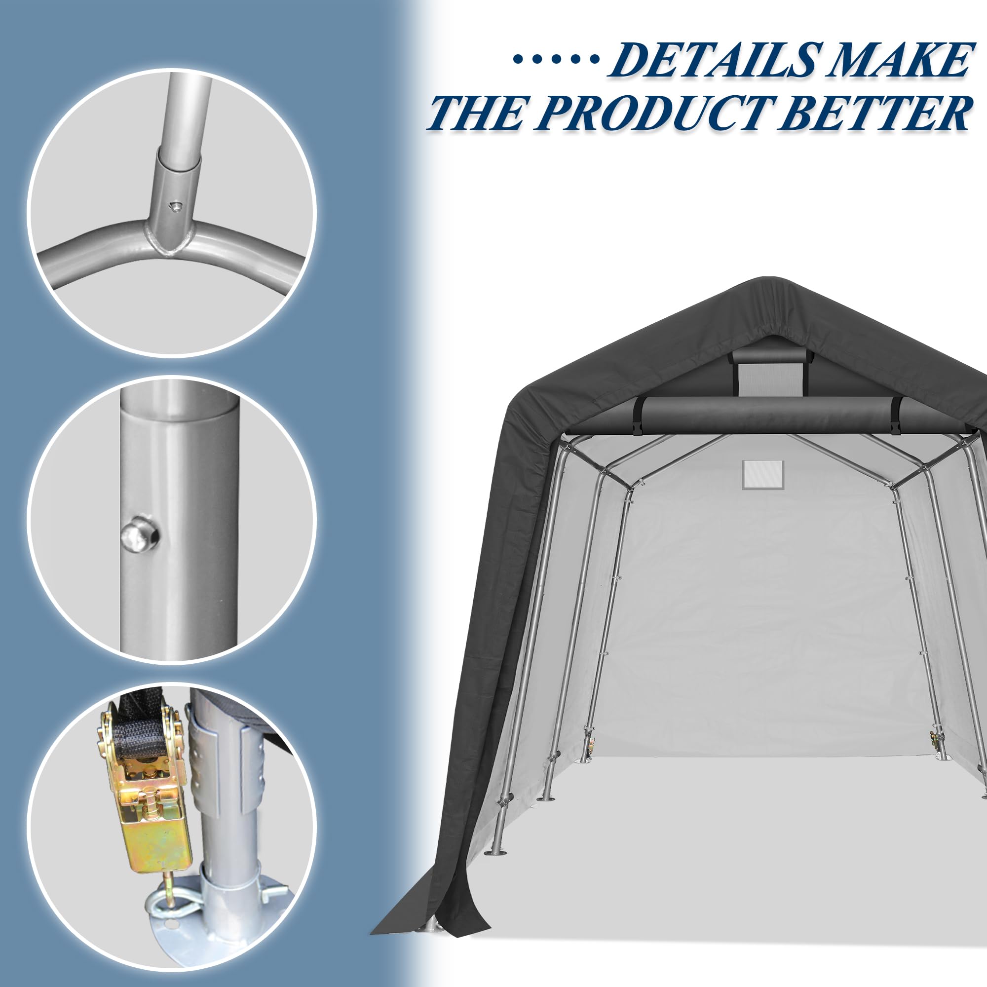 Amazon.com : COVERONICS 8' x 14' Outdoor Storage Shed - Heavy Duty