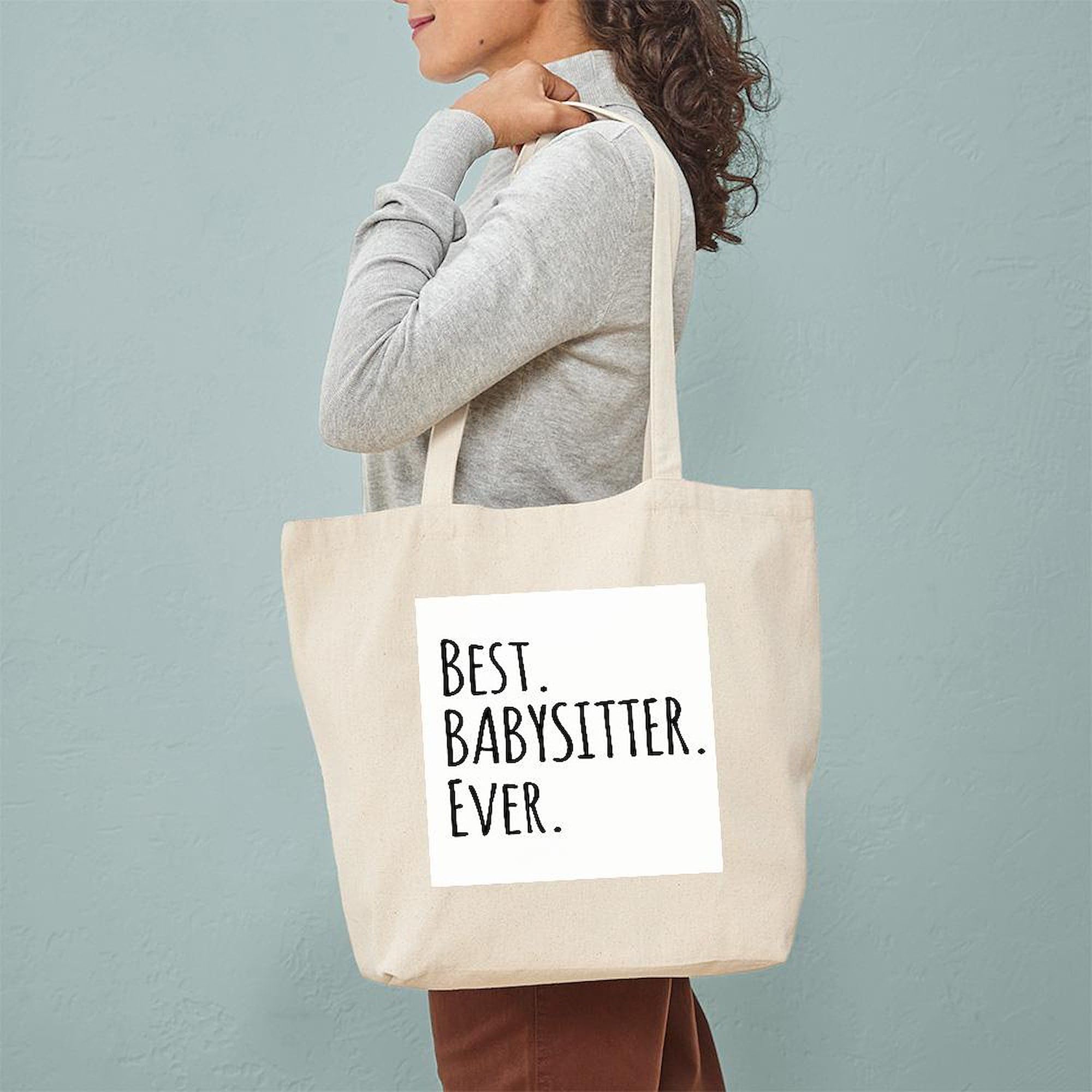 CafePress 'World's Coolest Babysitter' Tote Bag - Natural Canvas Reusable Shopping Bag, Two Sizes - View #2