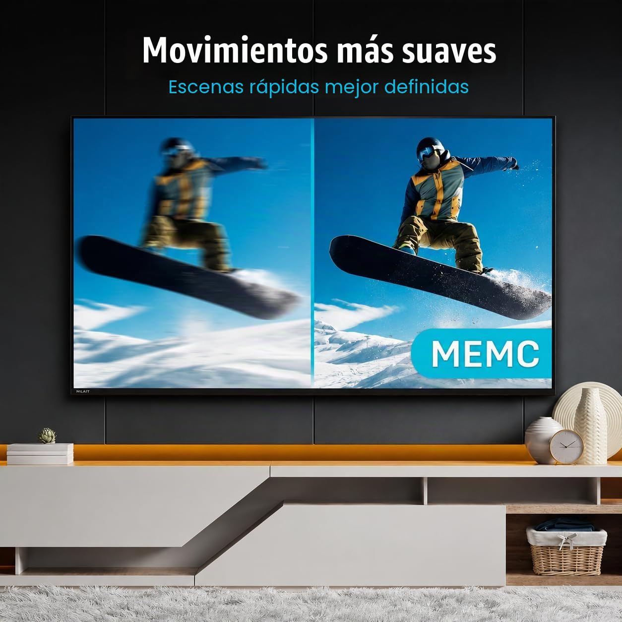 Nilait Luxe 50UD8004SWOS Smart TV 50 Pulgadas QLED 4K UHD, WebOS, HDR, Dolby Audio, WiFi, Ultra Slim, Televisor Inteligente 50"
