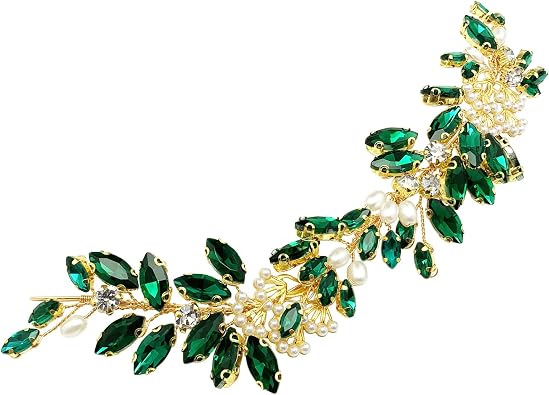 Rhinestone Gold Vine Hair Piece Accessory for Prom Wedding