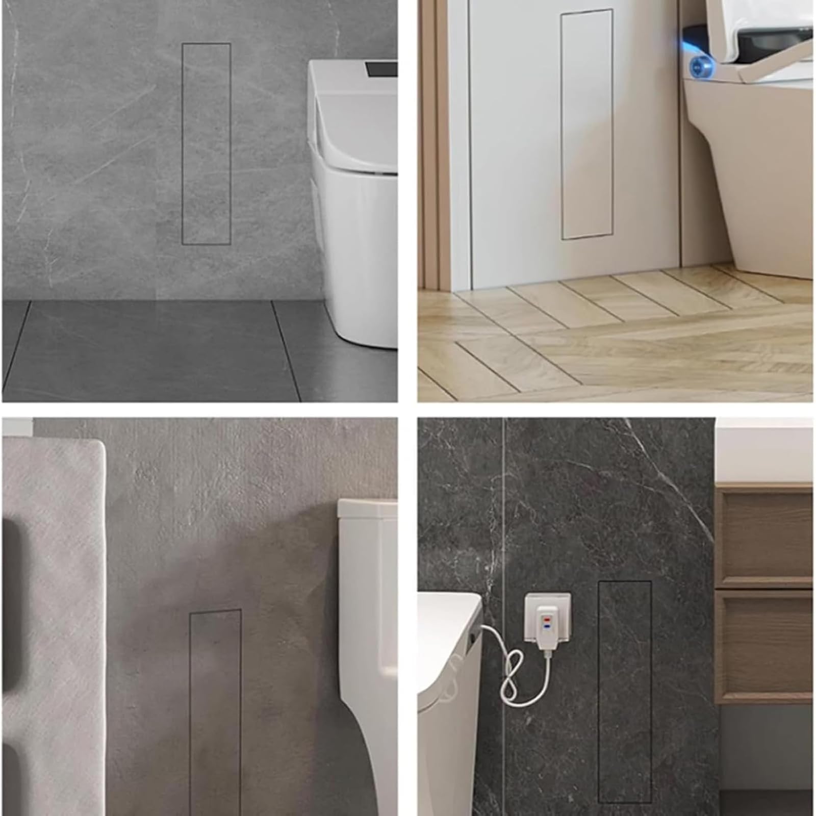 Nicho De Ducha De Acero Inoxidable 304, Soporte Empotrado para Escobilla De Inodoro, Incluye Escobilla, Diseño Invisible, Cierre Elástico, Fácil Limpieza/Ahorro De Espacio, Ideal para Baño
