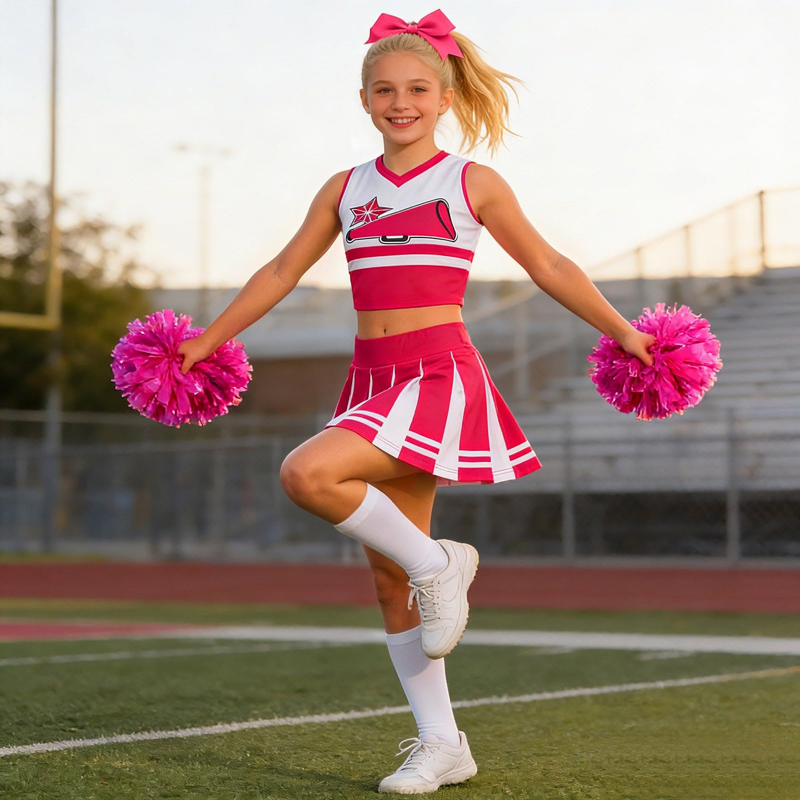 Elegante disfraz de animadora para niñas, ideal para actuaciones de danza en la corte y fiestas infantiles