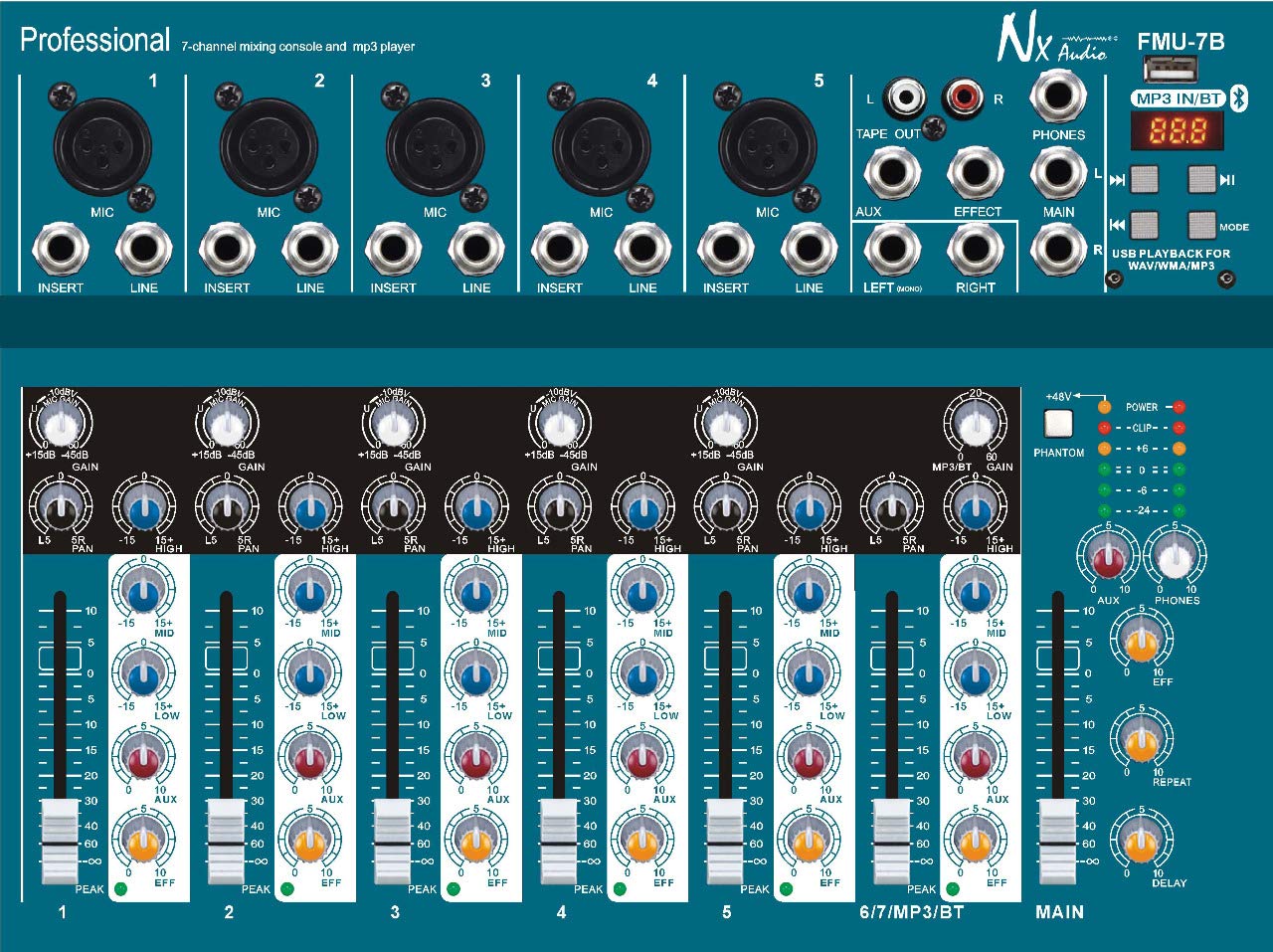 NX Audio Proton FMU7-B Live Sound 7Ch Mixer : Amazon.in: Musical