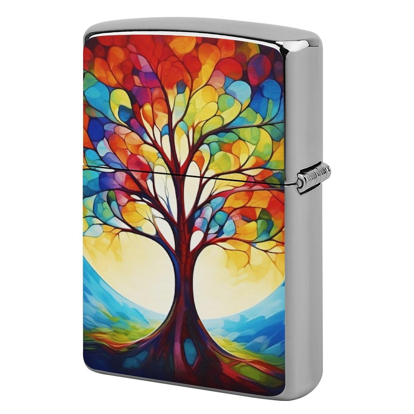 Tree Lighter Case Vintage Metal Lighter Cover Reusable Lighter Protective Sleeve Unique Design Personalized Lighter Sleeve Holder Against Dust and Scratches