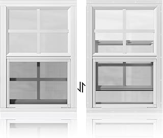 WRISIN 2 Pack Shed Windows 18" W x 27" H Flush Mount, White Household Windows for Playhouses, Barns, Chicken Coop