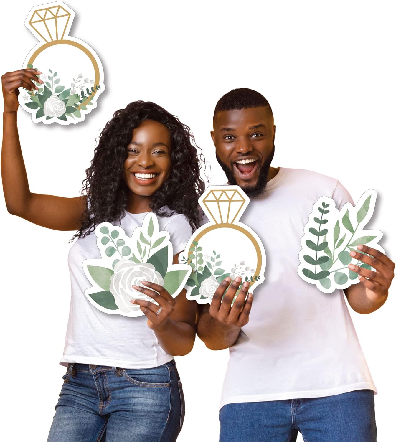 Big Dot of Happiness Boho Botanical Bride - Yard Sign and Outdoor Lawn Decorations - Greenery Bridal Shower and Wedding Party Yard Signs - Set of 8
