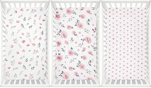 Miniatura 7 de david's kids Juego de 3 sábanas bajeras para cuna, ultra suaves, transpirables, cómodas, para niños y niñas, neutros, 28 x 52 pulgadas, se adapta a