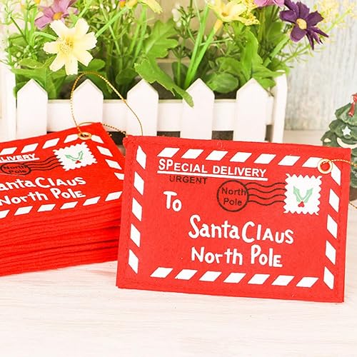 Miniatura 2 de EXCEART 3 sobres de letras de Navidad a Santa Claus Bolsa de regalo de dulces de Navidad, titulares de tarjetas de dinero, adorno de árbol de