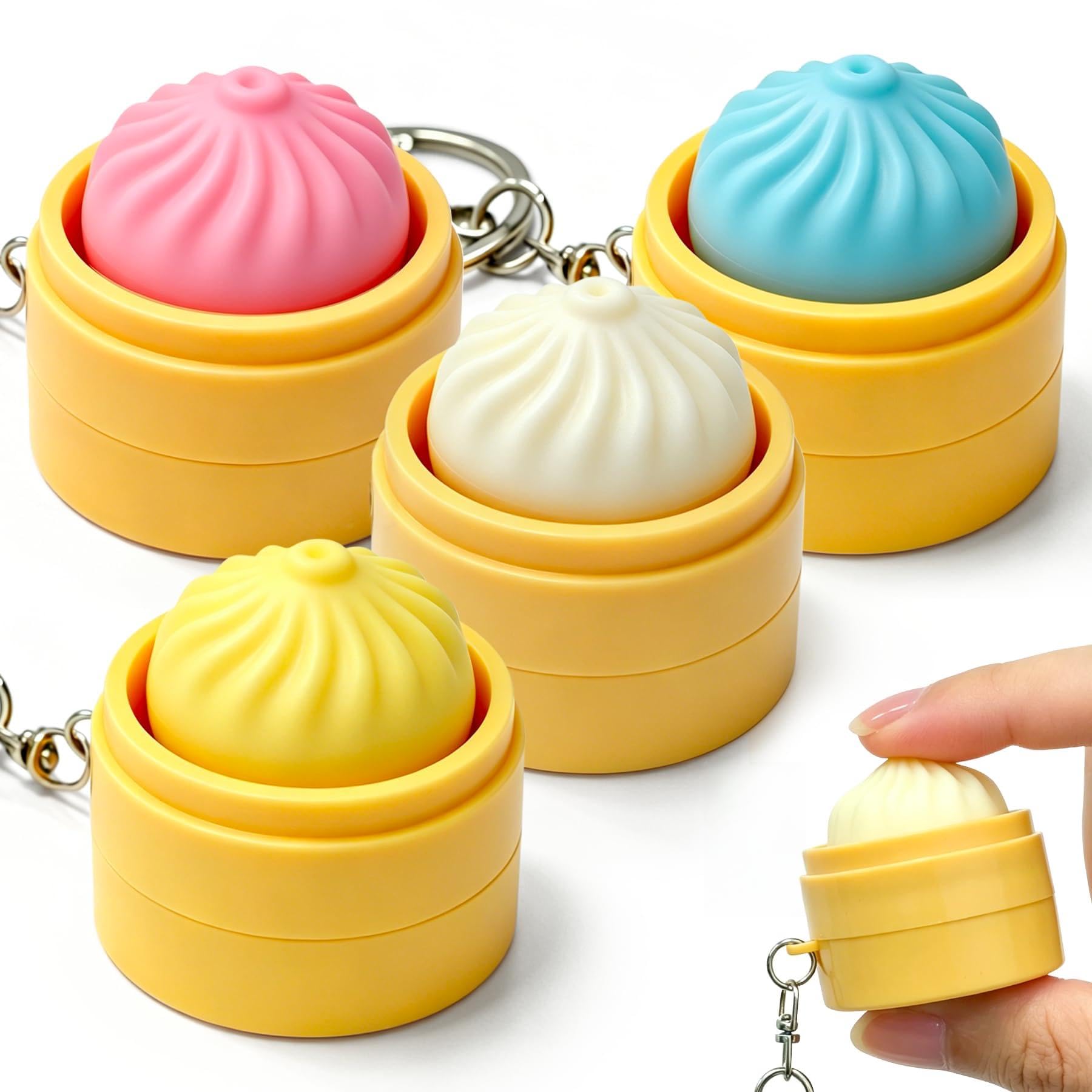 4Pcs Mini Keychain,Keyboard Clicker Fidget Toy for Stress Relief, Keyboard Fidget Squeeze…