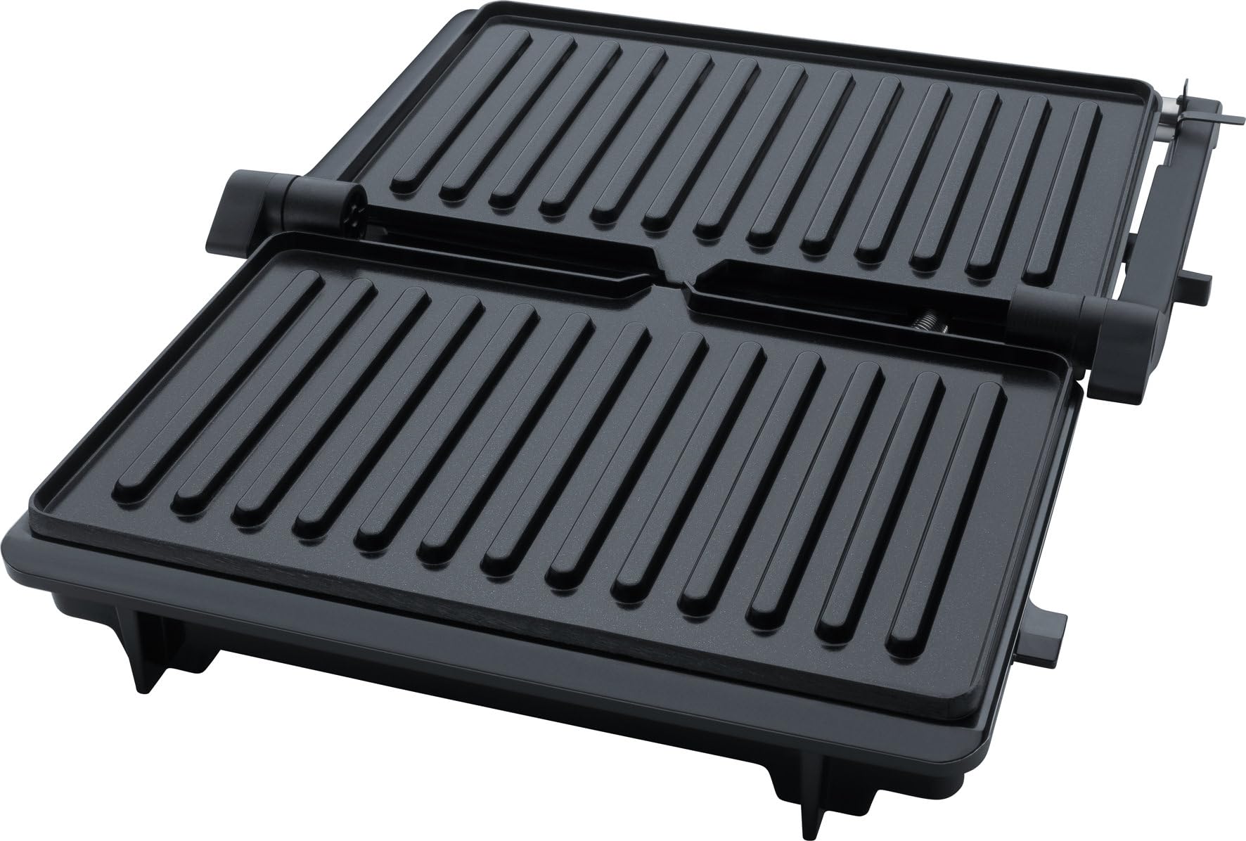 Steba Barbacoa de contacto FG 10 GRILLINO y parrilla Panini | plegable 180° como parrilla de mesa | Placas de cerámica sin PFAS 23 x 14,5 cm | 1000 W | Parrilla baja en grasa con bandeja recogedora |