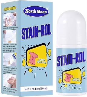 5 Pcs Laundry Stain Remover Pen | Portable No-wash Instant Stain Remover Pen,Instant Stain Removal Stick with Roll Bead Design Suitable for Coffee, Tea, Wine, Milk, Cola, and Oil Stains Proidl