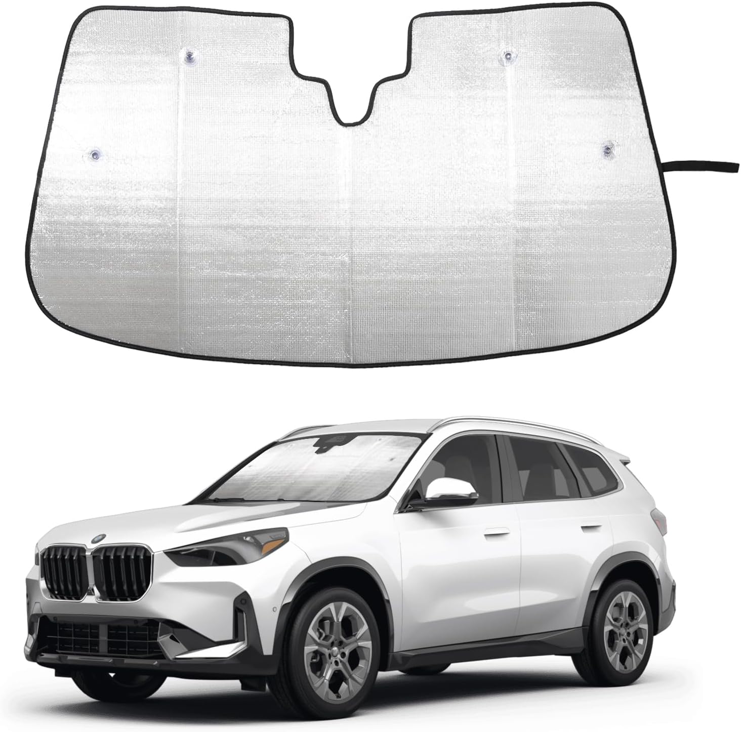 Windshield Sunshade for BMW X1 X2 U11 U10 2023-2025 Front Window Sun Shade Foldable Reflective Sun Visor Custom Sunscreen UV Blocker Privacy Protector HeatShield Keep Your Car Cooler