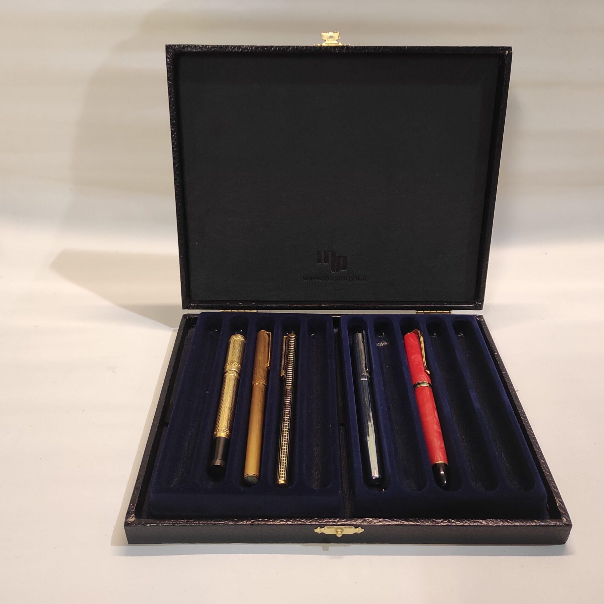 Cofanetto per penne da collezione con 2 vassoi floccati, 10 scomparti, artigianale made in Italy – Coins&More Master Phil