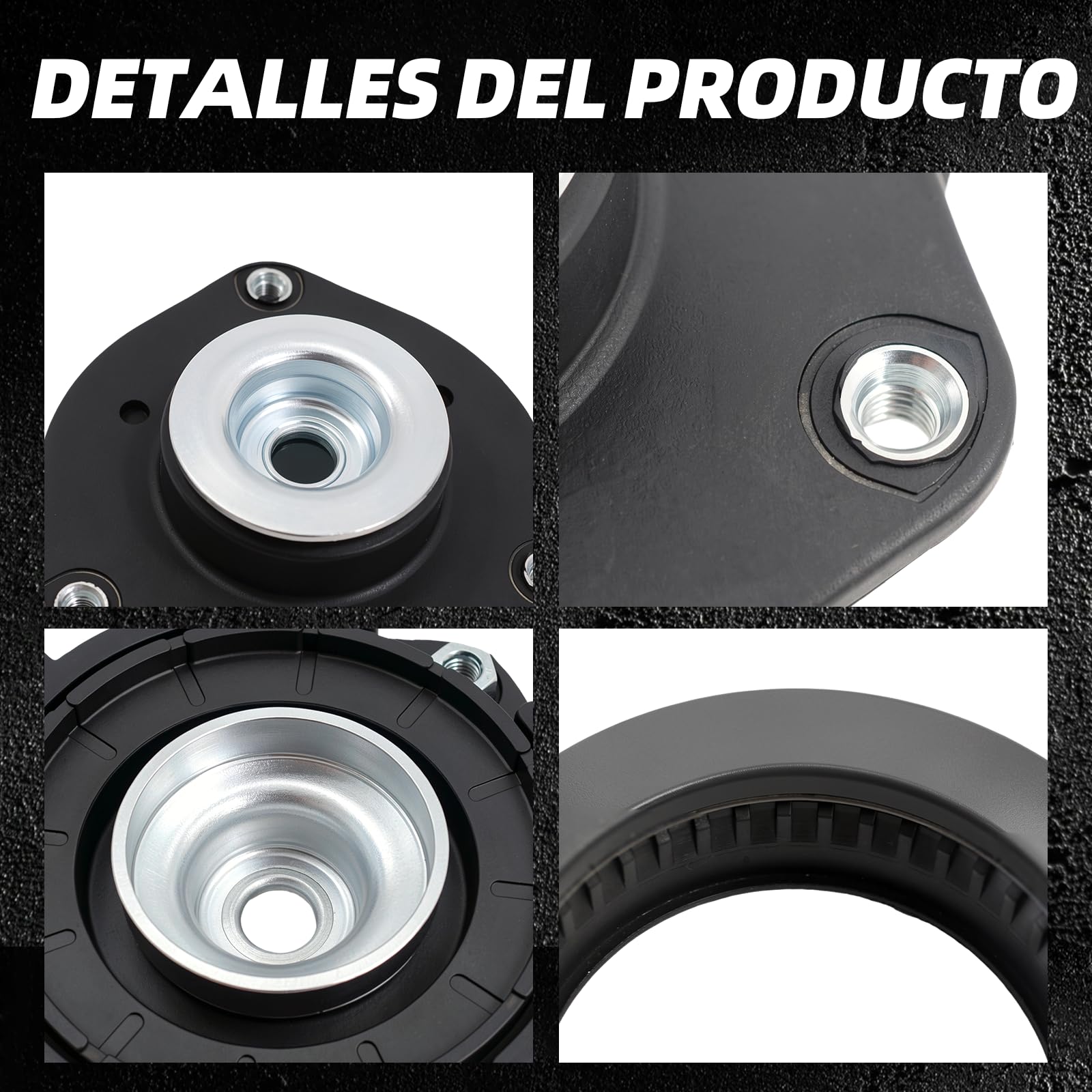 Kit copelas eje delantero para VW Golf Passat Touran, 4 piezas | Kit robusto de soporte de amortiguador de goma y metal. Para VW Golf 5/6, Tiguan y Caddy. Eje delantero duradero