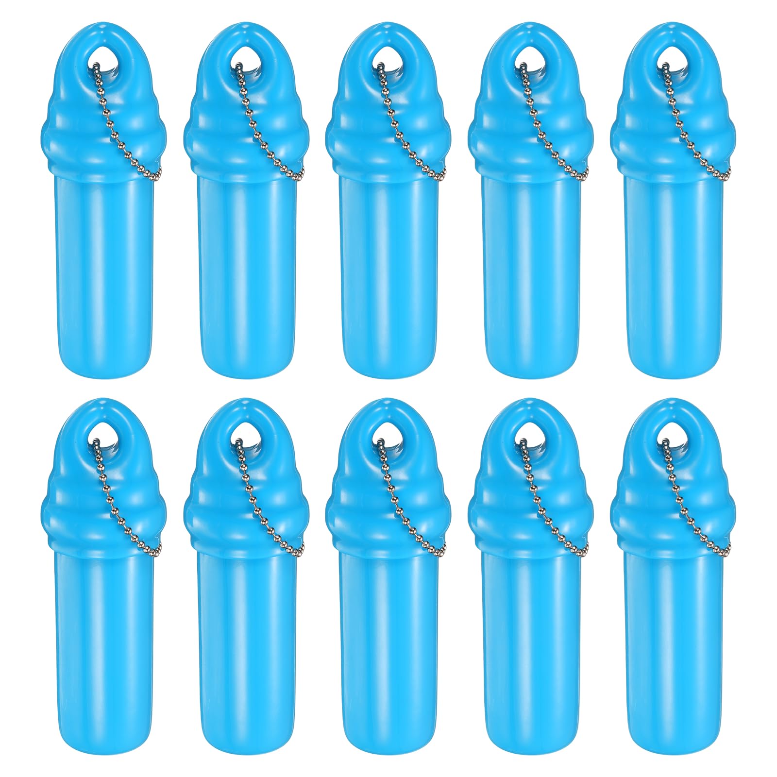 QUARKZMAN 10Pcs Portachiavi Galleggiante Portachiavi Ciondolo Azzurro Cielo | Con Contenitore Impermeabile, Galleggiante, Per Barche Pesca Sport Acquatici
