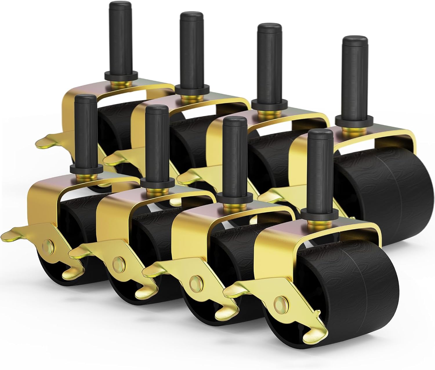 woiron Bed Frame Wheels, Bed Frame Casters,Bed Rollers with Socket Sleeve Insters, Set of 8