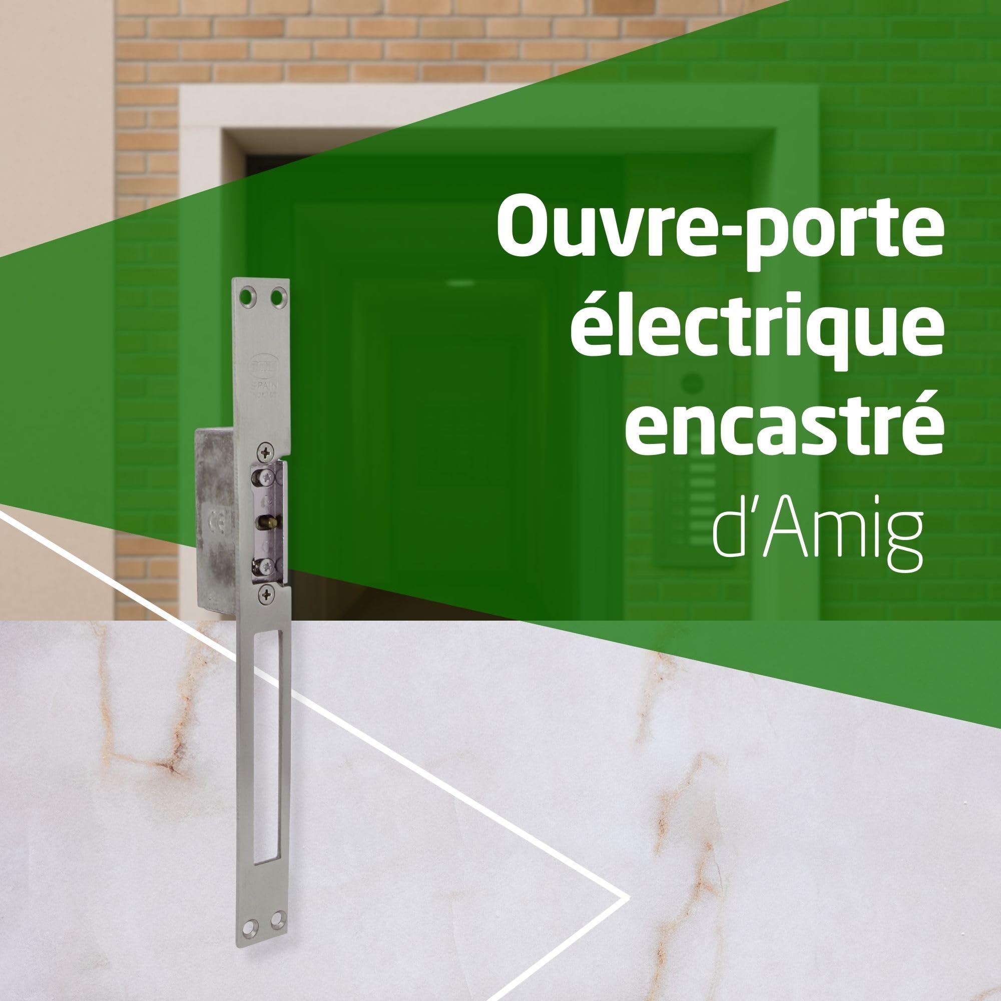 Amig - Ouvre-porte électrique à mémoire - Gâche électrique avec fonction de déverrouillage automatique - Installation simple et sécurité renforcée - 8-12 V AC - Acier - Finition galvanisée