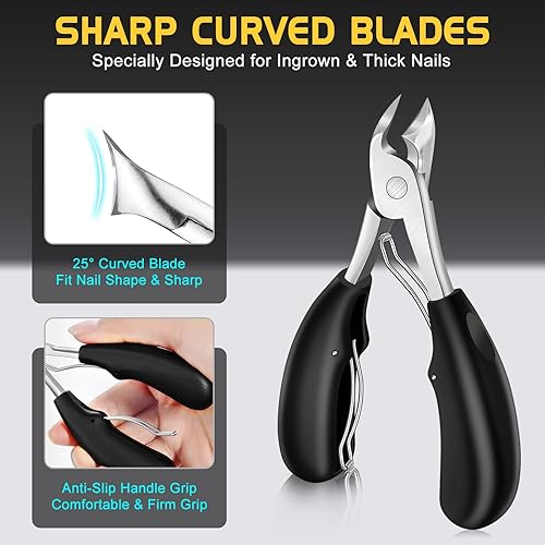 Miniatura 2 de Cortaúñas para uñas encarnadas o gruesas, podólogo profesional, para personas mayores, hombres y adultos, cortaúñas resistentes para uñas grandes y