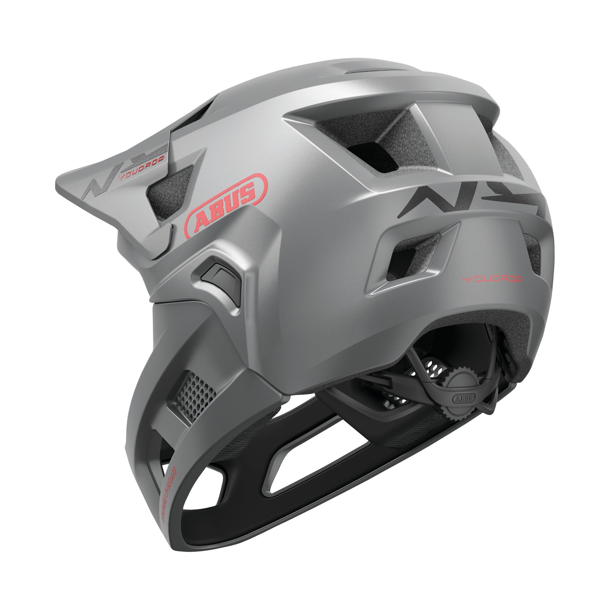 Abus MTB YouDrop FF - Casco Integral para niños y Adolescentes - para iniciarse en el Ciclismo de montaña - con mentonera extraíble
