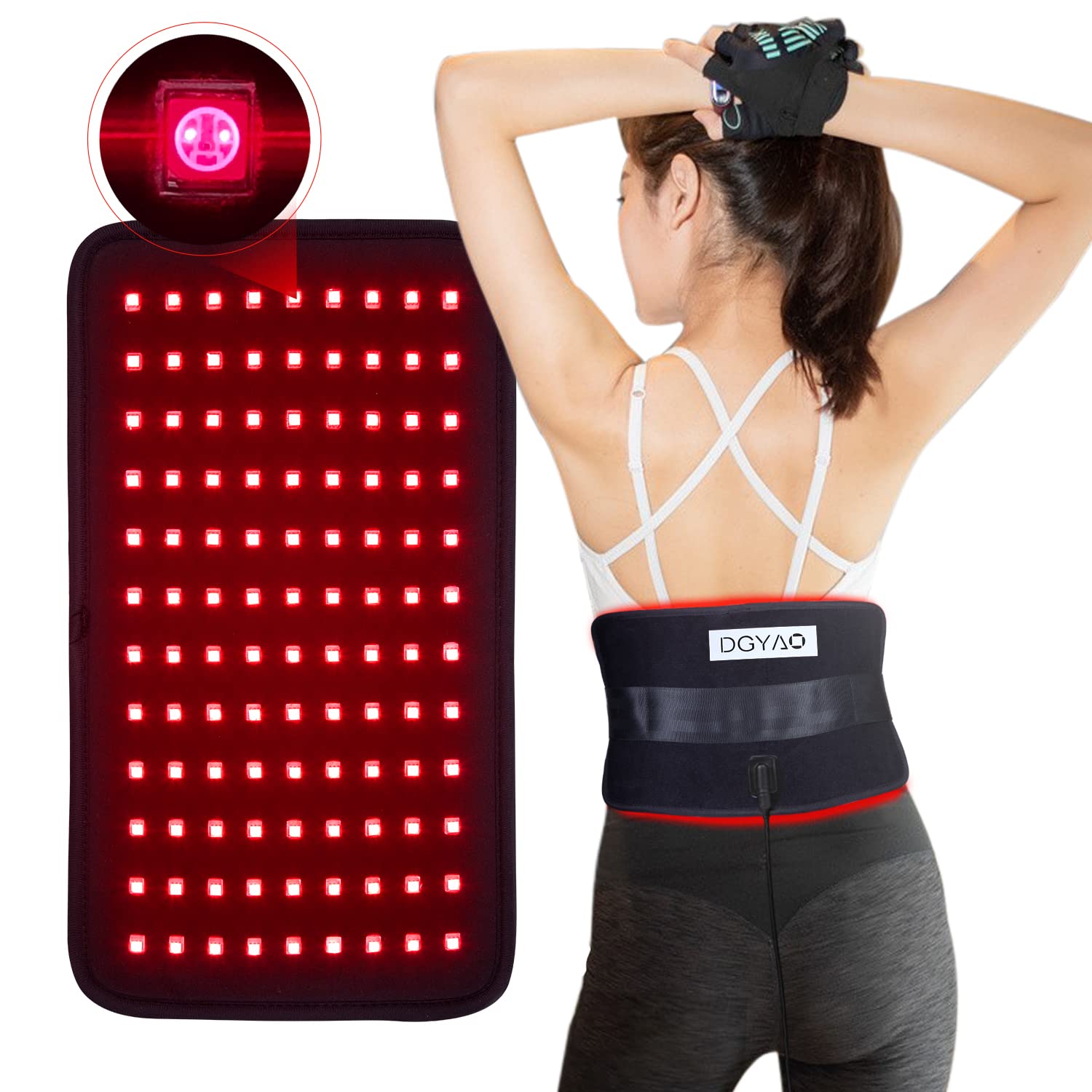Red Light Therapy Device for Body, Near Infrared Light Therapy 660nm 880nm Led Wrap Back Pain Relief Pulse Mode (s22wt-005)
