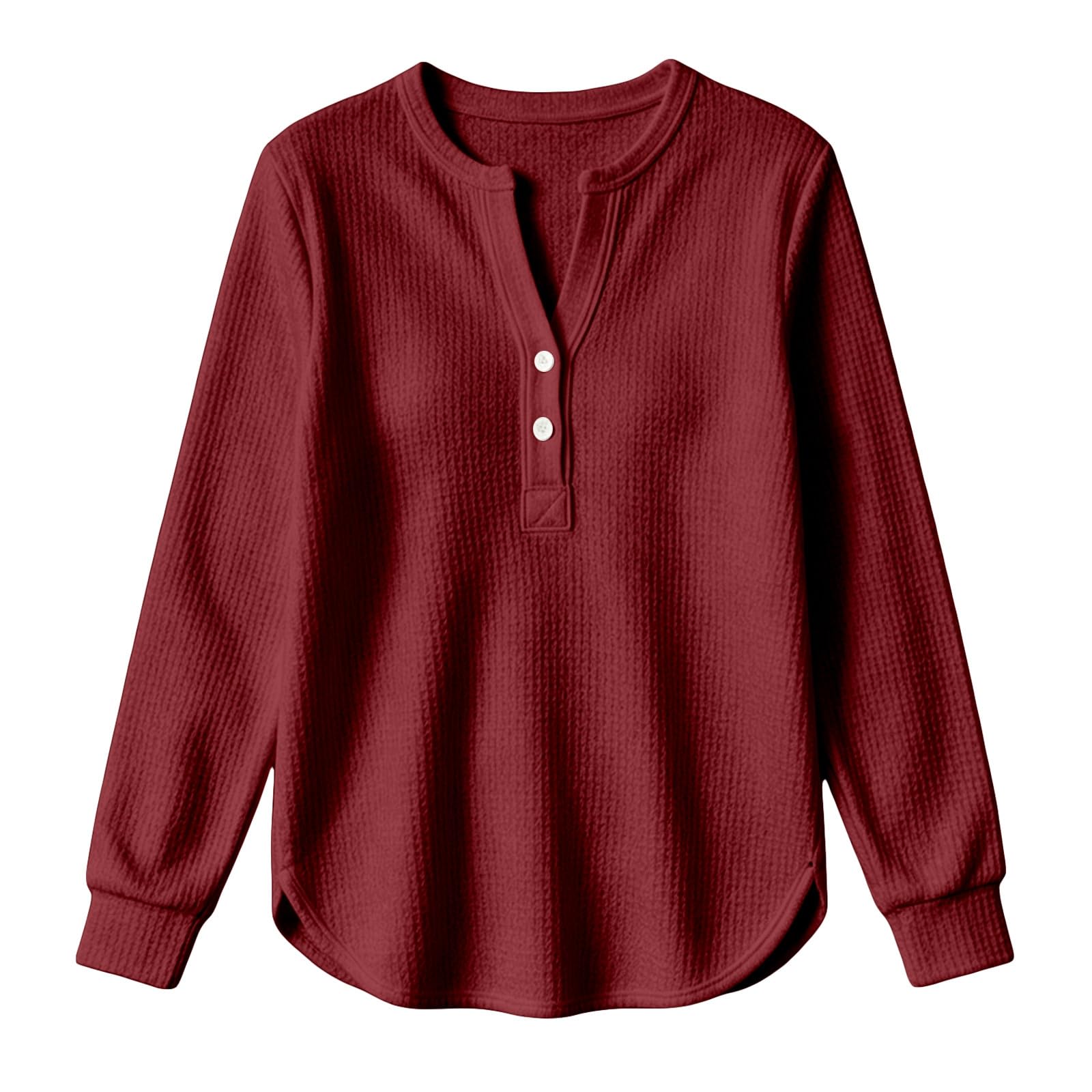 Sudadera Informal de Manga Larga con Cuello francés y Botones, Estilo Urban