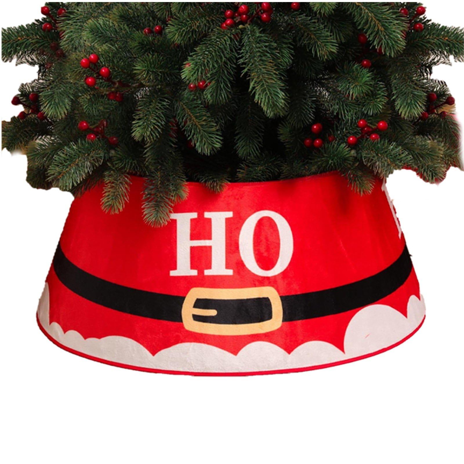Couverture de base d'arbre rouge et anneau décoratif de Noël pour maison