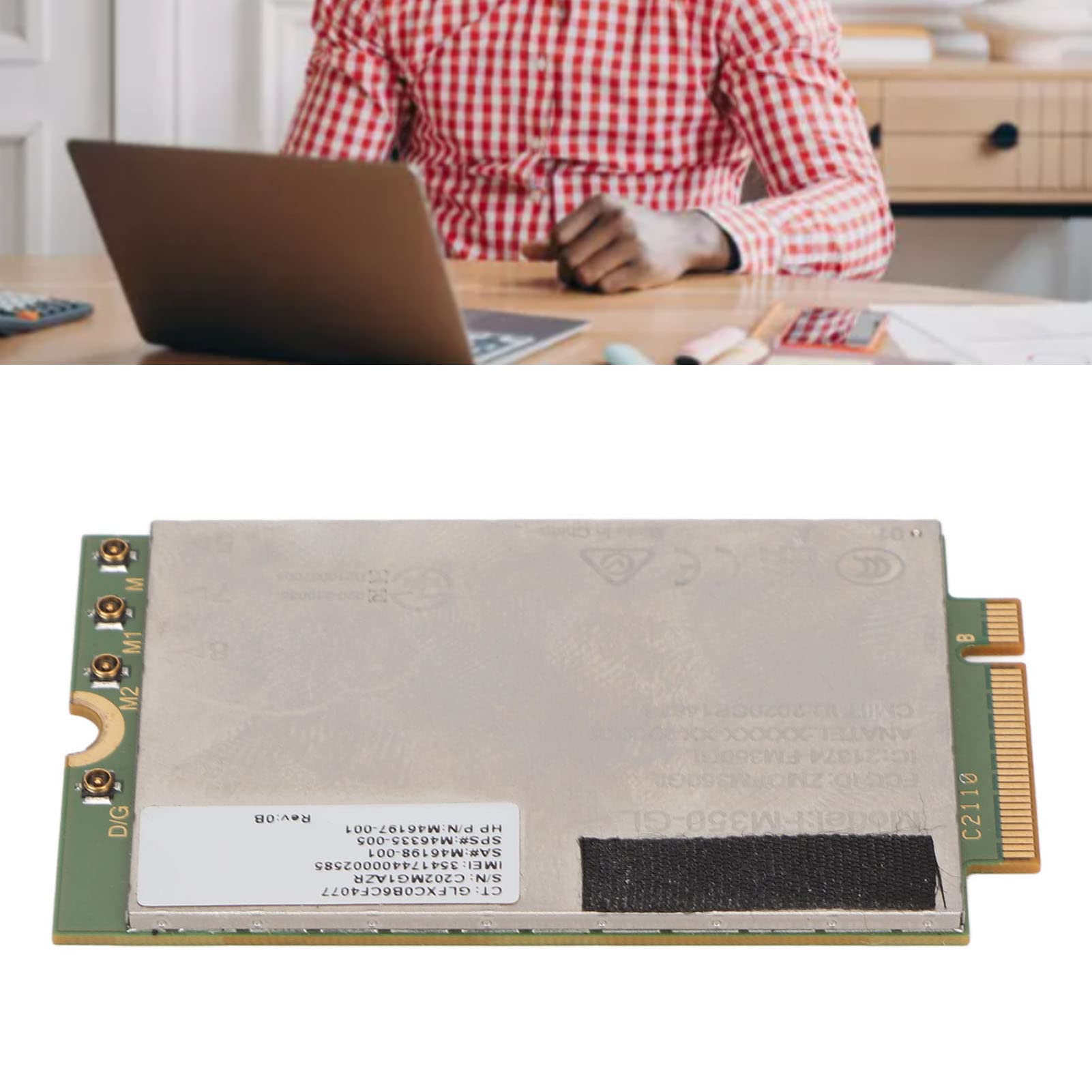 Módulo de Tarjeta de Red FM350-GL 5G LTE M.2, Tarjeta de Red WCDMA 4x4 MIMO GNSS, Enlace Descendente de 4,67Gbps Enlace Ascendente de 1,25Gbps, para Portátil X360 830 840 850 G7